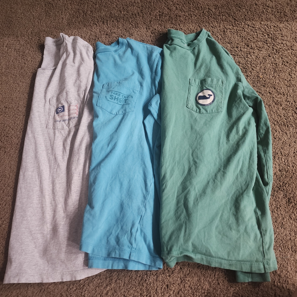 Vineyard Vines Long Sleeve Tees - Gray, Blue, Green